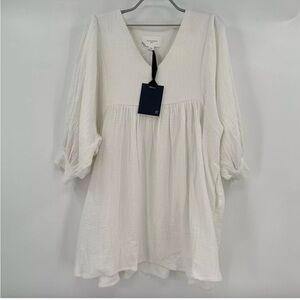 Pomander Place by Tuckernuck White V-Neck Midi Dress